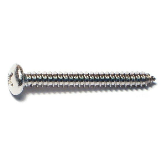 #8 x 1-1/2" 18-8 Stainless Steel Phillips Pan Head Sheet Metal Screws SMSPSS-334