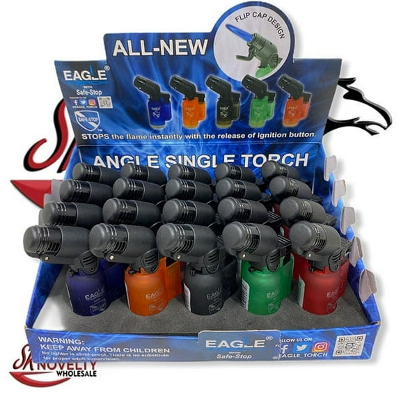 Eagle Small Mini Angle Torch Windproof Refillable Lighter 20 Pack