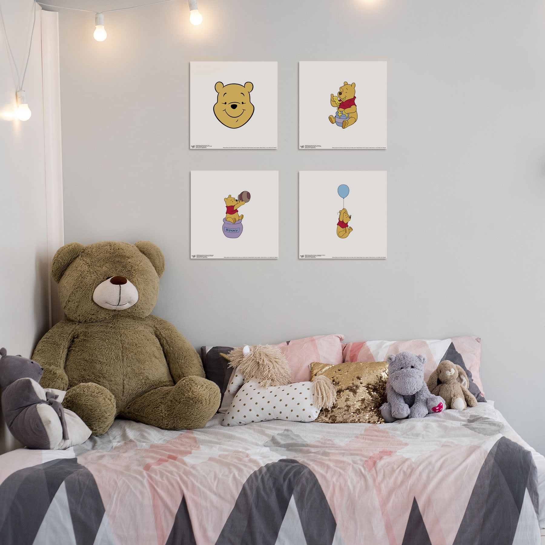 Gallery Pops Disney Winnie The Pooh - Classic Pooh Wall Art Bundle (4-Pack), Unframed Version, 12" x 12"