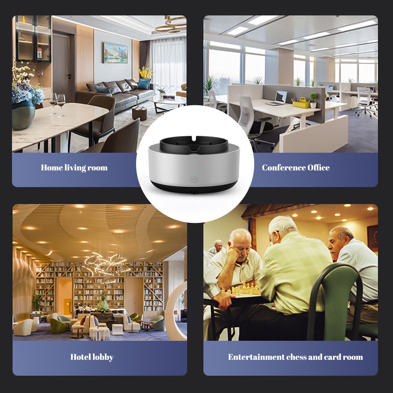 Purifier Ashtrays for Cigarettes Indoor, 2 in 1 Air Purifier Multifunctional Smokeless Ashtray with Filter for Home Car or Office