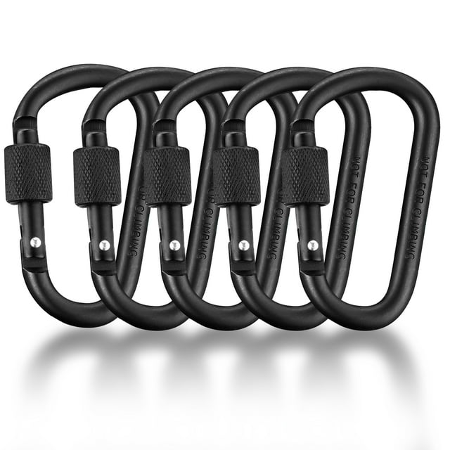 GearHill 3” Heavy Duty Carabiner Keychain Clip Aluminum D Ring Locking