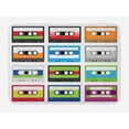 thumbnail image 1 of 90s Bath Mat, Collection of Retro Plastic Audio Cassettes Tapes Old Technology Entertainment Theme, Non-Slip Plush Mat Bathroom Kitchen Laundry Room Decor, 29.5 X 17.5 Inches, Green Blue, Ambesonne, 1 of 2