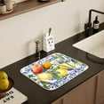 thumbnail image 6 of Lemon Olive Tree Italian Tile Dish Drying Mats for Kitchen Counter, 18x24 inch Drying Dishes Absorbent Microfiber Dish Drainer Mat Rack Pad Fast Dry, 6 of 8
