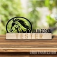 thumbnail image 3 of Craftnamesign Equestrian Desk Name Plate for Horse Lovers, Custom Horse Owner Metal Nameplate, 3 of 5
