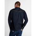 thumbnail image 3 of Kacey Lee Men's Western Denim Shirt with Long Sleeves, Sizes S-2XL, 3 of 5