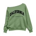 thumbnail image 5 of CAICJ98 Cute Sweatshirts for Teen Girls Lightweight Off The Shoulder Shirts Kids Girls Oversized Letter Print Pullover Long Sleeve Y2K Trendy Loose Fit Tunic Tops, Size 13-14 Years, 5 of 5