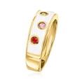 thumbnail image 3 of Ross-Simons 0.20 ct. t.w. Multicolored Sapphire and White Enamel Ring in 18kt Gold Over Sterling, Women's, Adult, 3 of 6