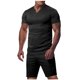 thumbnail image 1 of Pantalones de Cordón para Hombre Color Sólido Casual Ejercicio Bolsillo Pantalones Cortos Manga Corta V-Cuello Blusas Conjuntos, 1 of 7