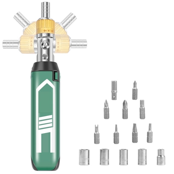 TMWEFUSC 14 in 1 Multi Bit Ratchet Screwdriver 180° Pivoting Magnetic Non Slip Handle for Automotive Home Maintenance