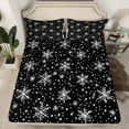 thumbnail image 2 of jejeloiu Kawaii Christmas Snowfalke Full Size Sheets,Geometric Polka Dots Bed Sheets,White Black Sheet Sets For Girls Teens,Super Cozy Room Decor,4 Pieces, 2 of 7