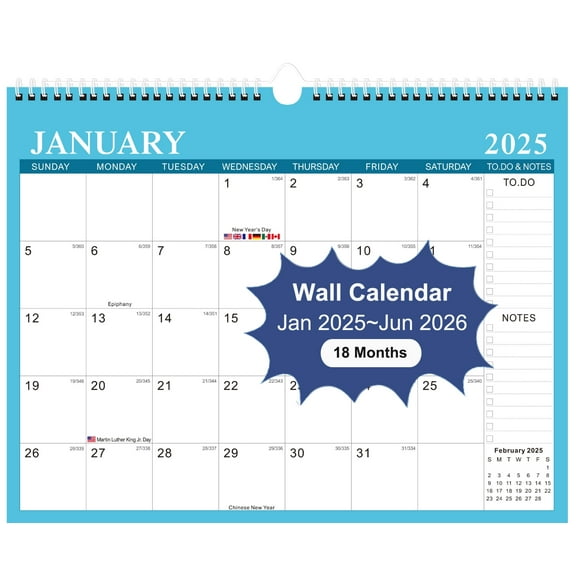 VINAUO Desk Calendar 2025 2026, 18 Months Wall Calendar 14.5x11.5 in, Jan 2025-Jun 2026,Thick Paper with Julian Dates and Block for Office,Home,School