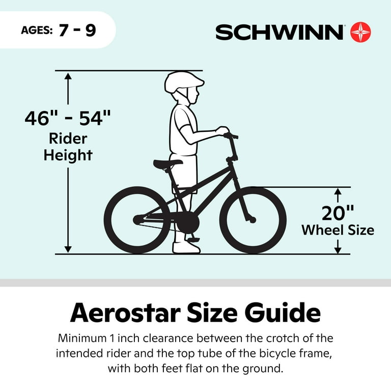 Height 20 Wheel Size Bike Schwinn Aerostar Children's Bike, Ages