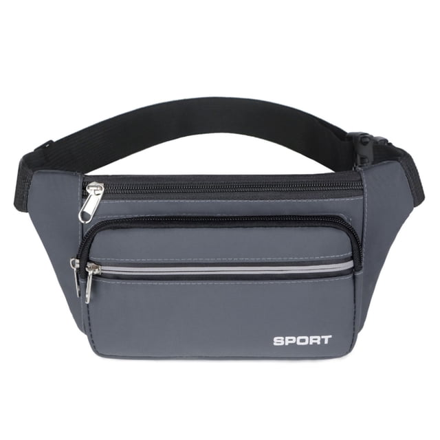 Riñonera para teléfono móvil de gran capacidad para deportes al aire libre, montañismo, ciclismo, running, color gris