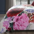 thumbnail image 3 of Bebejan Magenta Floral 5 Piece Comforter Set, Queen, 100% Cotton Sateen, Reversible, All Season, Cozy Comfort, 3 of 11