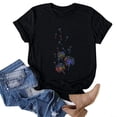 thumbnail image 3 of Fesfesfes Workout Shirts for Women Casual T-shirt Printed Round Neck Short Sleeve Pullover Blouse Tops Short Sleeve Workout Tops for Women M(US:6), 3 of 5