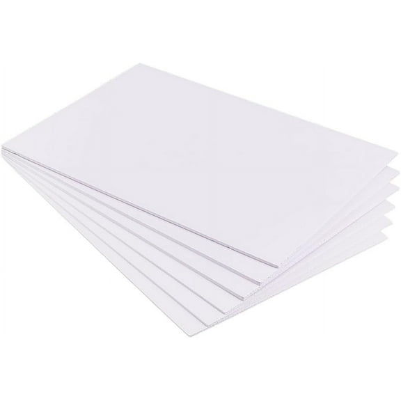 6 Sheets 2/3mm White Foam Boards 11.8x7.8inch Rectangle Foam PVC Sheet Poster Board Mount Board for DIY