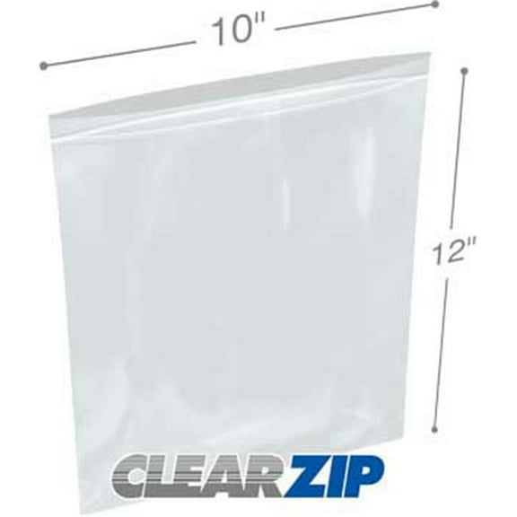 International Plastics CZ41012 10 x 12 in. ClearZip Lock Bags, 0.004 Gauge - Case of 500
