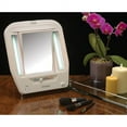 Jerdon Euro Tabletop 2Sided Lighted Makeup Mirror with 5x