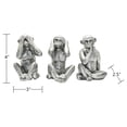 thumbnail image 5 of Adam & Friends Home Decor See No Evil, Hear No Evil, Speak No Evil Sculpture | 3-Piece | Silver, 5 of 6