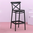 thumbnail image 2 of Compamia Cross Contemporary Resin Indoor Outdoor Bar Stool - Set of 1, Black, 2 of 6