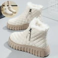 thumbnail image 6 of Women's Plaid Pattern Platform Ankle Boots Casual Side Zipper Plush Lined Snow Boots Winter Comfortable Short Boots, 6 of 10