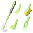thumbnail image 6 of Guay Clean Kitchen Brush Kit - Cleaning Dish Set with Handle - 5 Piece Multi-Function Brush and Sponge Attachments - Dish Washing Set - Green, 6 of 6
