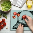 thumbnail image 3 of Panda Cutting Board, Panda Bear Illustration Sketch Style Art Nature Wild Animals Theme, Decorative Tempered Glass Cutting and Serving Board, Large Size, White Black, by Ambesonne, 3 of 5