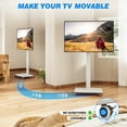 thumbnail image 3 of RTVR Mobile TV Cart Stand with Hand Crank Lift for 42-75 inch Screens, ±90° Rotation and ±5° Tilt Height Adjustable Swivel TV Stand with Wheels, White, 3 of 11