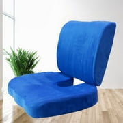 2 Piece Memory Foam Pillow Set Orthopedic Pain Relief Seat and Back Support Chair Office Home Travel Car Cushions Helps Sciatica