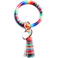 thumbnail image 2 of jiaroswwei Fashion Women Round Enamel Tassel Pendant Bracelet Bangle Keychain Wrist Strap, 2 of 8