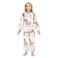 thumbnail image 2 of Fluffy Pajamas Set Fuzzy Winter Warm Pj Sets Pullover Tops and Long Pants Unicorn Pattern Medium, 2 of 8