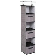 Internet's Best Hanging Closet Organizer with Drawers - 6 Shelf - Grey