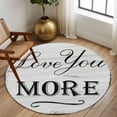 thumbnail image 3 of Round Area Rug 5 Ft, Valentine's Day Washable Non-Slip Circle Carpet for Living Room/Bedroom, Love You Vintage Wood Stripes Gray Low-Profile Runner Mats Collection Rugs for Indoor, 3 of 7