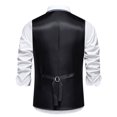 thumbnail image 5 of ZCFZJW Men's Suit Vest Formal Wedding Slim Fit Single-Breasted Sleeveless V-Neck Have Pockets Solid Dress Wedding Waistcoat Prom Tuxedo #06-Black M, 5 of 9