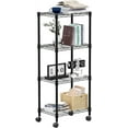 thumbnail image 6 of M MZG 4 Tier Rolling Wire Shelving,Storage Shelves with Wheels,Garage Kitchen Pantry,Black,11.8" D x 17.7" W x 40.8" H, 6 of 9