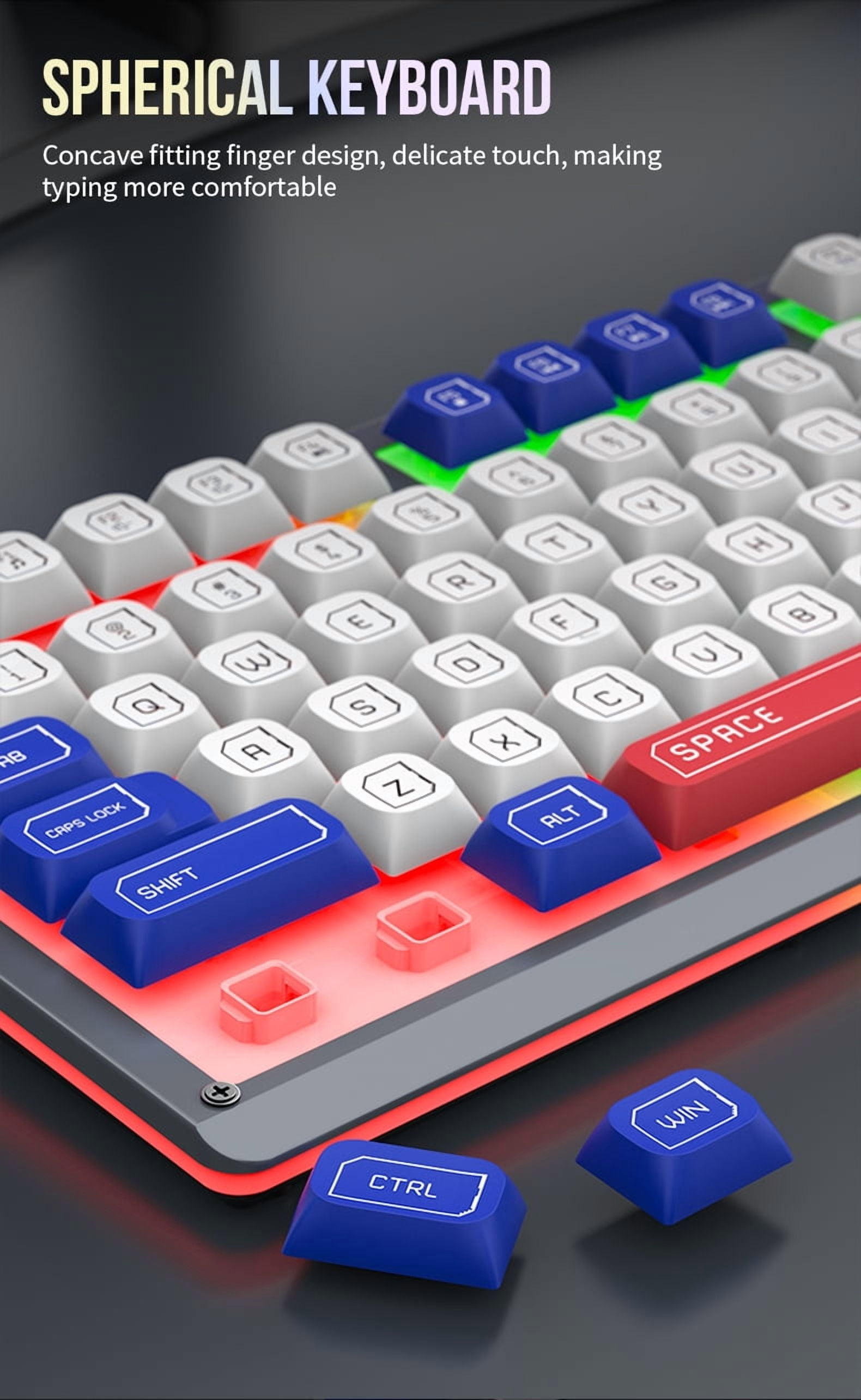 Multiple Styles Of Individual Keyboards, LED Lighting, Computer Competition, Wired Gaming Keyboards. No Battery Required, USB Interface, Colorful And Luminous, Single Keyboard.
