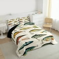thumbnail image 5 of Manfei Fishing Bass Fish Bedding Comforter Set for Kids, Farmhouse Fishhook Twin Comforter Sets, Retro Lodge Cabin Reversible Bedding Set, Breathable Home Decor, 2 Pieces, 5 of 9