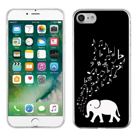 One Tough Shield ® Slim-Fit Premium TPU Gel Phone Case for Apple iPhone 7 - Elephant Music