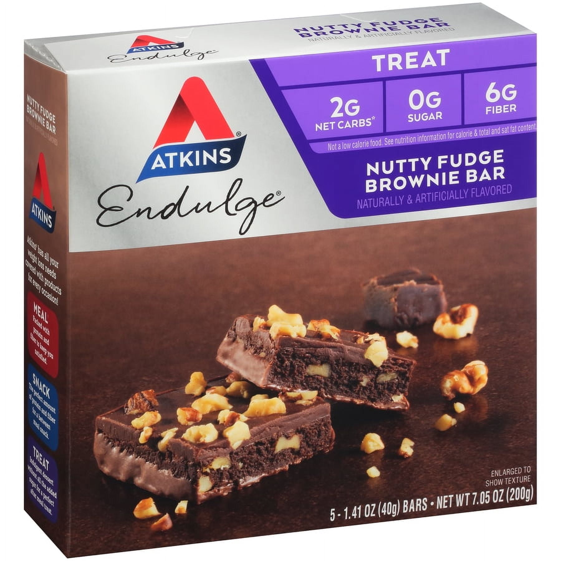Atkins Endulge Nutty Fudge Brownie, 1.4oz, 5-pack (Treat)
