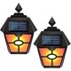 thumbnail image 1 of Paquete De 2 Luces De Pared Solares Parpadeantes,Impermeable 28led Lámpara De Llama Hexagonal Retro Cubierta Solar Puerta De Garaje Luces Nocturnas Antorchas Solares Luz para Patio Jardín, 1 of 1