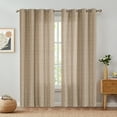JINCHAN Boho Linen Curtains for Living Room Farmhouse Striped Geometric Drapes Light Filtering