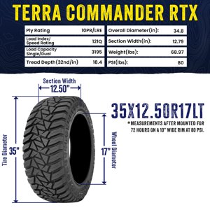 Kanati Tires Kanati Terra Commander RTX Rugged Terrain LT35X12.50R17 121Q E Light Truck Tire Sansujyuku sansujyuku.com