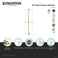 thumbnail image 3 of Kingston Brass K183A0 Shower Scape 30" Brass Shower Slide Bar, Matte Black, 3 of 4