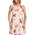 thumbnail image 1 of Fotbe Star Cute Dog Vestido de Verano sin Mangas para Mujer – Vestido Midi Línea A, Estilo Camiseta Floral, Vestido Playero Casual y Fluido, 1 of 7