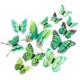 thumbnail image 1 of Deals Of The Day Clearance Prime Double Layer Simulation Butterfly Home Living Room Background Wall Decoration Stickers Colorful Butterfly Wall Stickers Green, 1 of 5