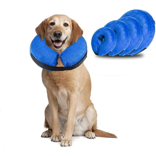 Inflatable Dog Cone Neck Collar for After Surgery, Soft Dog Cones Protective Pet Recovery Collar, Dogs Cats e-Collar Prevent Pet from Licking Touch Wounds