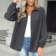 thumbnail image 2 of Chaqueta Camisa Color puro Solapa Manga larga Un solo pecho Casual Tops de moda para mujer, 2 of 6