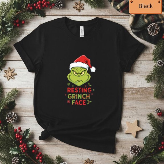 Funny Resting Holiday Face Meme Christmas Graphic Top Unisex T-Shirt, up to size 5XL