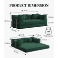 thumbnail image 2 of Newest 78.8 Inch Modular Sofa, Convertible Pudding Block Sofa, Floor-Standing Sofa Bed With Armrests And Comfortable Sofa Bed, Compression Sofa For Living Room And Bedroom - (Green), 2 of 7