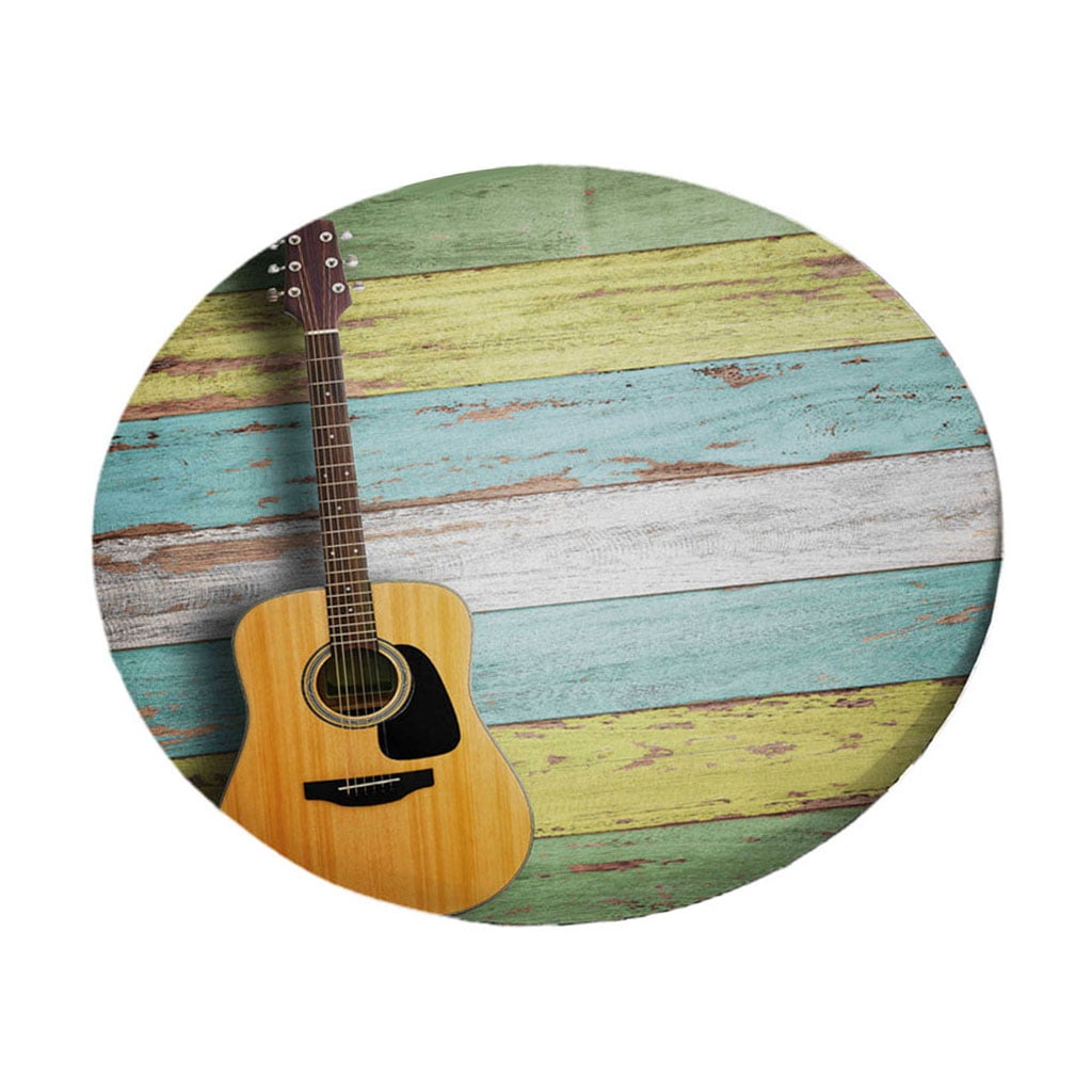 Table Cloth Round 55 Inch Elastic Edge Fitted Table Cover Rustic Color